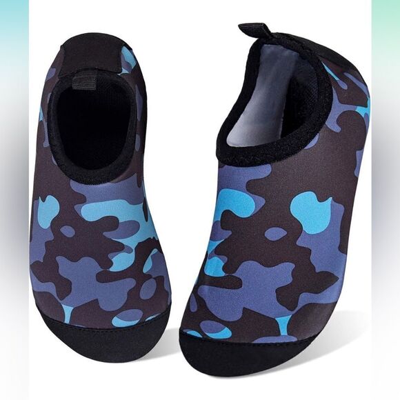 Toddler Blue Camouflage Quick Dry Water Shoes Beach Pool Camping - Picture 1 of 10